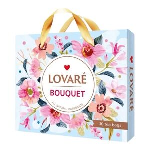 LOVARE Gift Set "BOUQUET" Assorted  Black & Green Tea 30 Bags 6 flavors- Ukraine